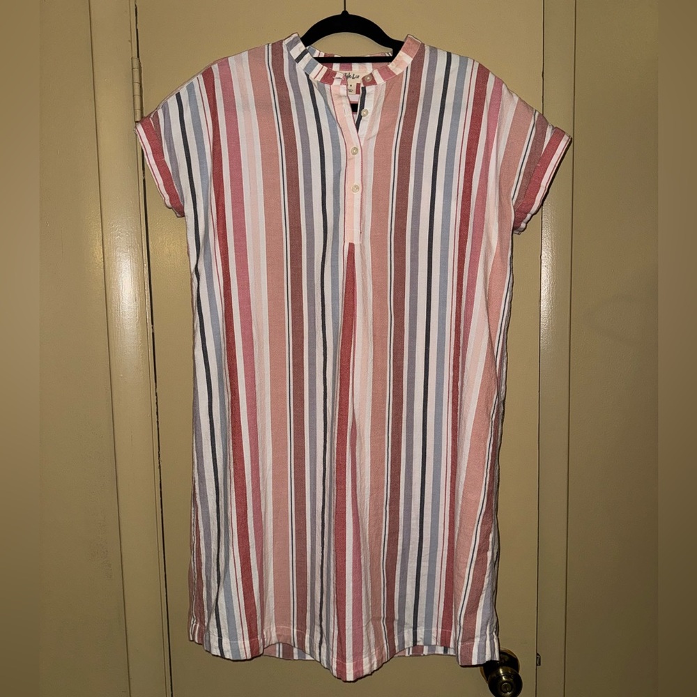 Style & Co. Striped Cotton Short Sleeve Dress